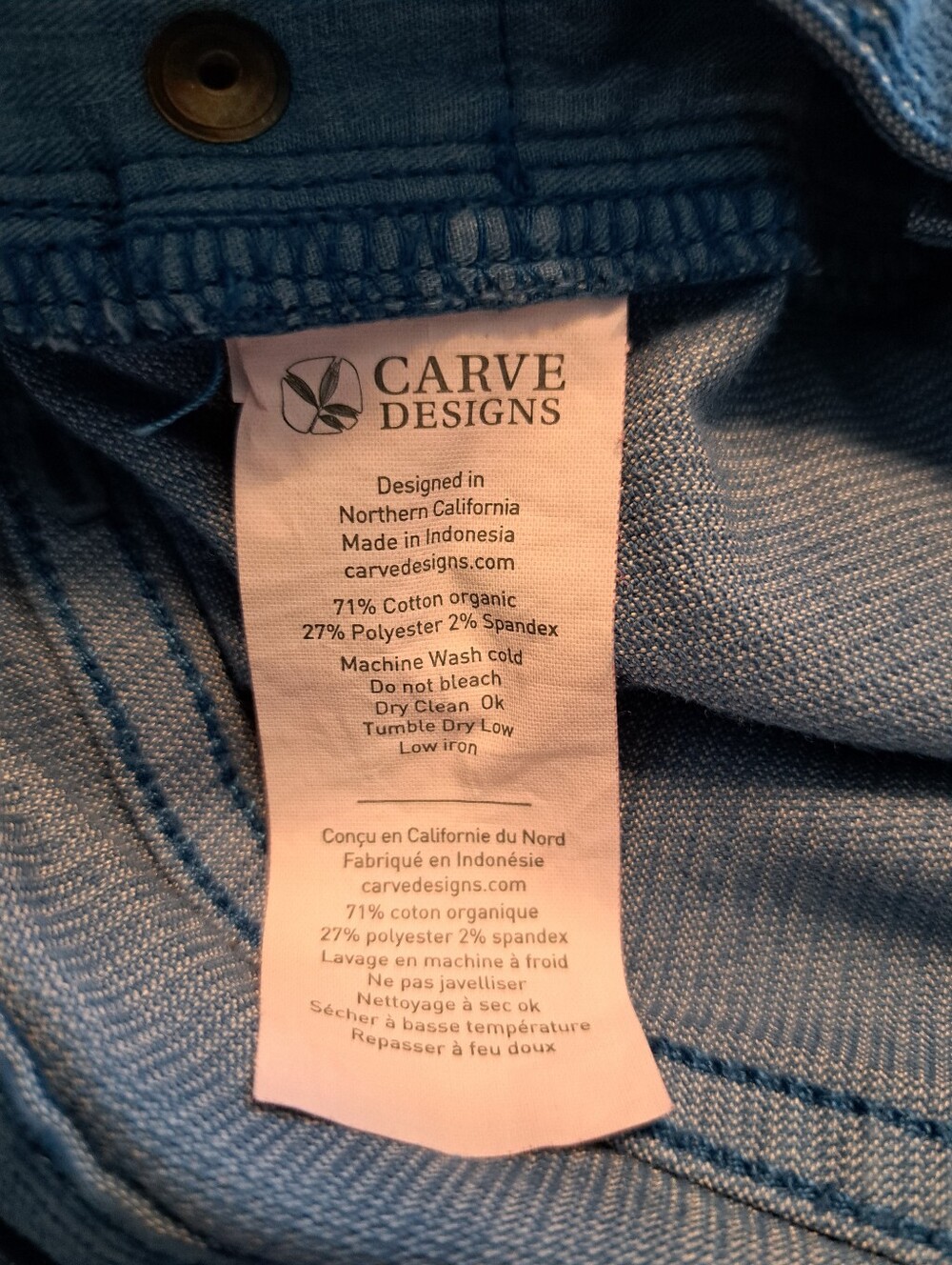 Carve Designs Blue Corduroy Shorts Size 6 - Picture 4 of 8